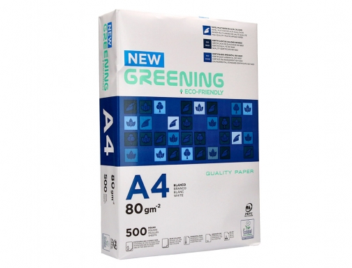 Papel Din A4, 80 gramos, Liderpapel New Greening, paquete de 500 hojas, folios econmicos, imagen 4 mini