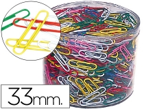 Clips colores Liderpapel bote, LIDERPAPEL