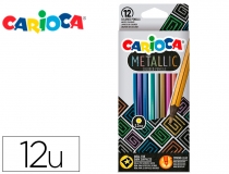 Lapices de colores Carioca metallic hexagonal