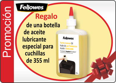 Aceite lubricante Fellowes botella 355 ml de regalo