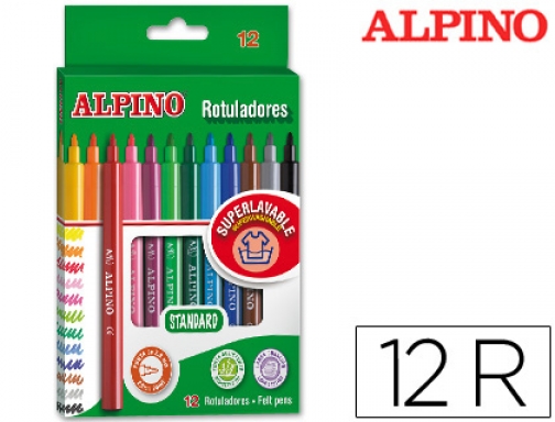 Rotulador Alpino standard caja de 12 colores surtidos AR001002N