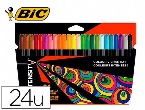 Rotulador Bic intensity estuche de 24 colores surtidos 978035