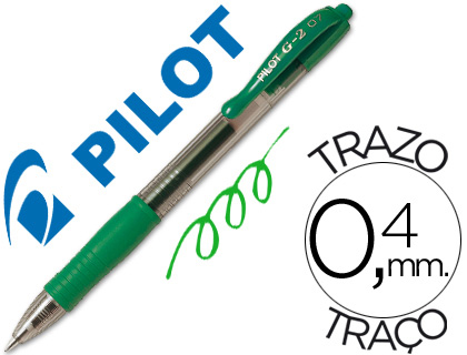 Boligrafo Pilot G 2 Verde Tinta Gel Retractil Sujecion De Caucho G 2 V Hipermaterial