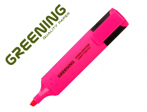 Rotulador Greening fluorescente punta biselada rosa GN10 , rosa fluor