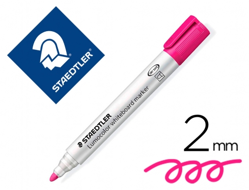 Rotulador Staedtler lumocolor 351 para pizarra blanca punta redonda 2 mm  recargable 351-20 , rosa