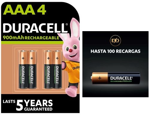Pila Duracell recargable staycharged AAa 900 mah blister de 4