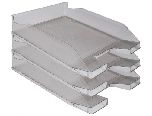 Bandeja sobremesa plastico Qconnect gris oscuro transparente 240x70x340 mm KF04199, imagen 5 mini