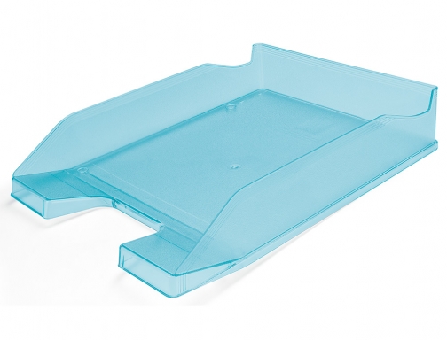 Bandeja sobremesa plastico Qconnect turquesa transparente 240x70x340 mm KF04200 , azul, imagen 3 mini