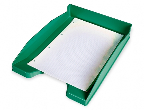 Bandeja sobremesa plastico Qconnect verde opaco 240x70x340 mm KF04192, imagen 4 mini