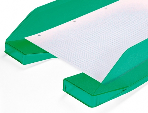 Bandeja sobremesa plastico Qconnect verde transparente 240x70x340 mm KF04198, imagen 4 mini