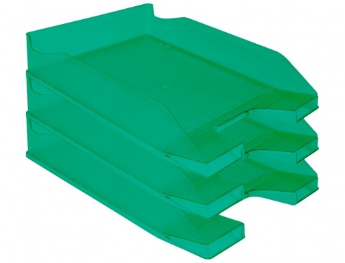 Bandeja sobremesa plastico Qconnect verde transparente 240x70x340 mm KF04198, imagen 5 mini