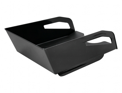 Bandeja sobremesa plastico Qconnect gran capacidad con asa negro opaco 386x270x115mm KF14225, imagen 5 mini