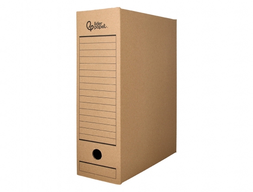 Caja archivo definitivo Liderpapel folio prolongado carton reciclado 325g m2 lomo 116 171286 , kraft, imagen 4 mini