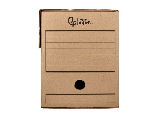 Caja archivo definitivo Liderpapel folio doble ancho carton reciclado 400g m2 lomo 171287 , kraft, imagen 5 mini