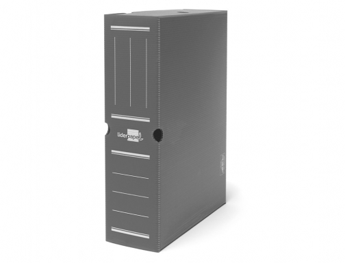 Caja archivo definitivo plastico Liderpapel gris 387x275x105 mm 11353, imagen 2 mini