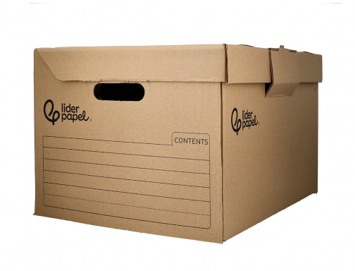 Cajon contenedor Liderpapel carton manual para 5 cajas archivo def. Folio 6 171289 , blanco, imagen 3 mini