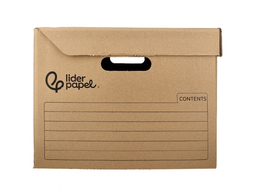 Cajon contenedor Liderpapel carton manual para 5 cajas archivo def. Folio 6 171289 , blanco, imagen 4 mini