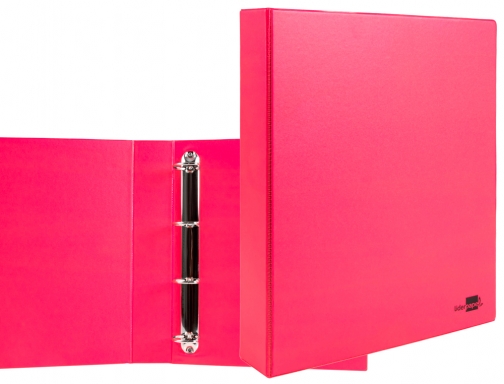 Carpeta de 4 anillas 40 mm mixtas Liderpapel A4 carton forrado pvc 77185 , fucsia, imagen 2 mini