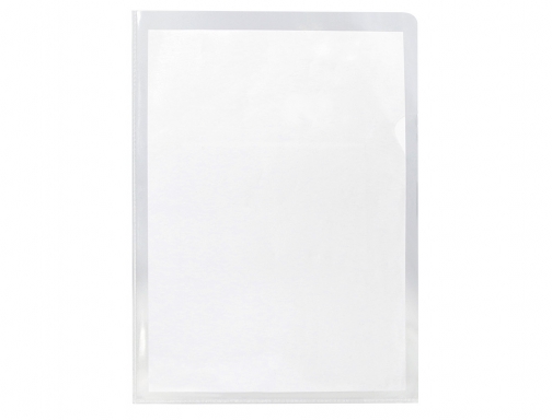 Carpeta dossier uero plastico Qconnect folio 120 micras transparente KF11270, imagen 3 mini