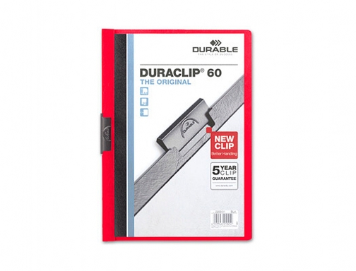 Carpeta duraclip dossier pinza lateral rojo capacidad 60 hojas Durable 220903, imagen 2 mini