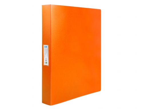 Carpeta Liderpapel 4 anillas 25 mm mixtas 43431 polipropileno Din A4 naranja 25625, imagen 3 mini