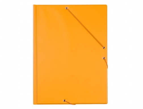 Carpeta Liderpapel gomas folio 3 solapas carton forrado pvc naranja 77202, imagen 2 mini