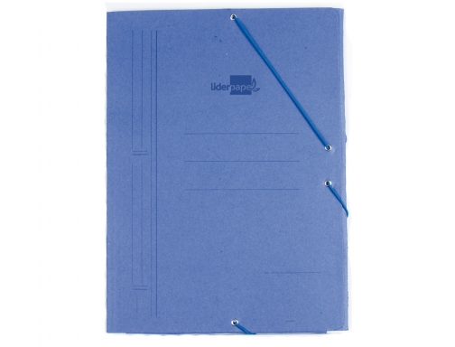 Carpeta Liderpapel gomas octavo bolsa carton rigido azul 10022, imagen 2 mini