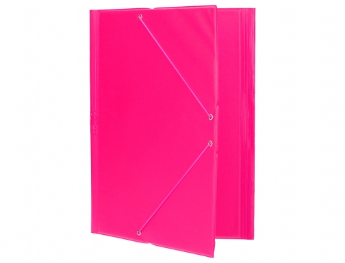 Carpeta Liderpapel gomas plastico folio solapas color fucsia 73739, imagen 5 mini