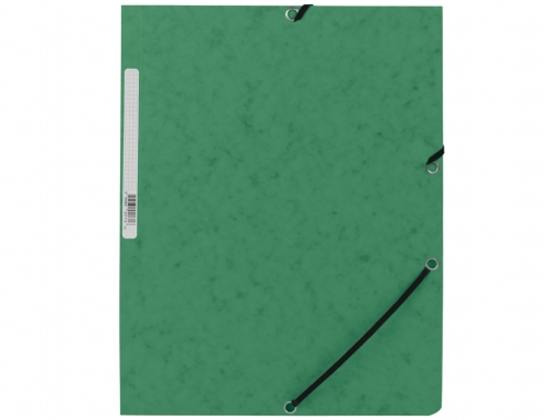 Carpeta Q-connect gomas KF02168 carton simil-prespan solapas 320x243 mm verde, imagen 2 mini