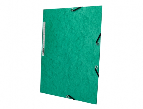 Carpeta Q-connect gomas KF02168 carton simil-prespan solapas 320x243 mm verde, imagen 4 mini