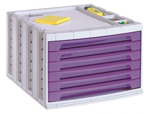 Fichero cajones de sobremesa Archivo 2000 305x370x215 mm bandeja organizadora superior 6 43585 , violeta, imagen 2 mini