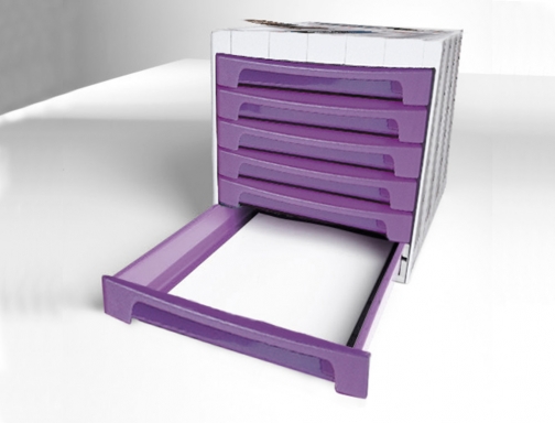 Fichero cajones de sobremesa Archivo 2000 305x370x215 mm bandeja organizadora superior 6 43585 , violeta, imagen 3 mini