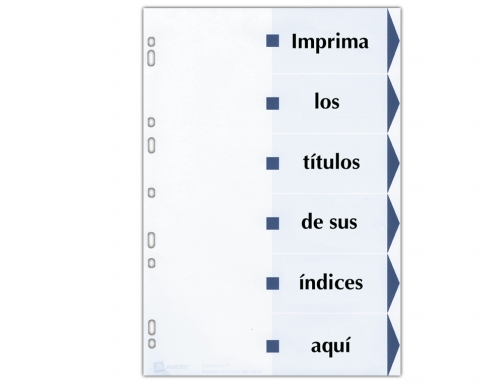 Separador Avery cartulina Din A4 12 pestaas imprimibles 01732061, imagen 2 mini