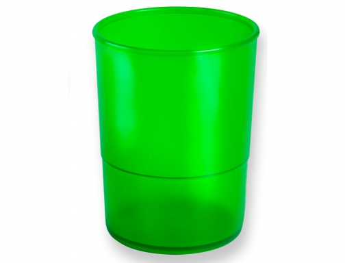 Cubilete portalapices Qconnect verde translucido plastico diametro 75 mm alto 100 mm KF19031, imagen 2 mini