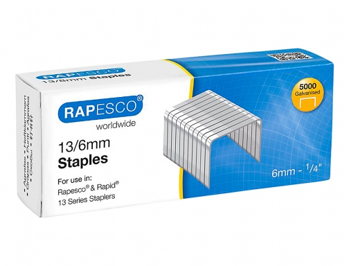 Grapas Rapesco galvanizada 13 6 caja de 5000 unidades S13060Z3, imagen 2 mini