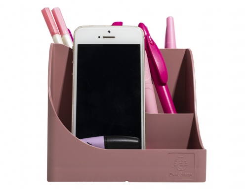 Organizador de sobremesa exacompta skandi color rosa viejo 155x119x109 mm Plasticforte 69538D, imagen 3 mini