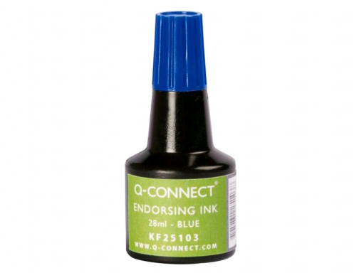 Tinta tampon Qconnect azul bote 28 ml KF25103, imagen 2 mini