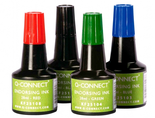 Tinta tampon Qconnect azul bote 28 ml KF25103, imagen 5 mini