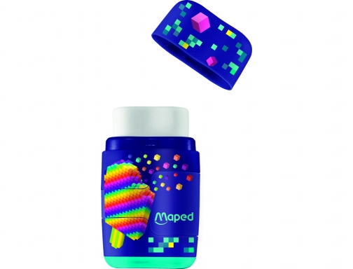 Sacapuntas Maped plastico connect pixel party 2 usos con goma de borrar 049223, imagen 4 mini