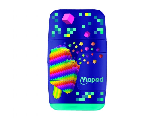 Sacapuntas Maped plastico connect pixel party 2 usos con goma de borrar 049223, imagen 5 mini