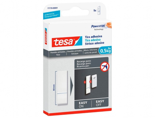 Tira adhesiva Tesa doble cara powerstring transparente sujecion hasta 0,5 kg recambio 777700000100, imagen 3 mini