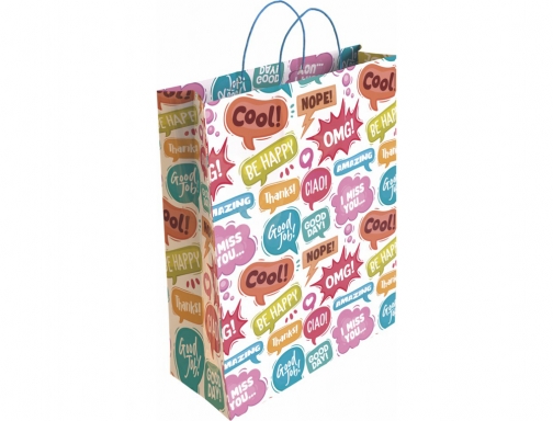 Bolsa para regalo Basika papel estucado 160 gr todo ao con asa 02001150 , todo ano, imagen 4 mini