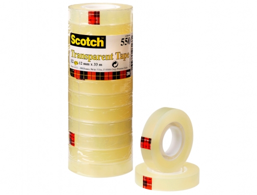 Cinta adhesiva Scotch transparente 33 mt x 12 mm pack de 12 550 1233 AE