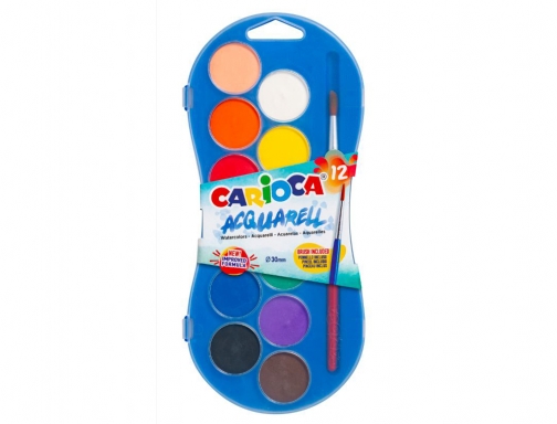 Acuarela Carioca 12 colores con pincel estuche de plastico 42404 , surtidos, imagen 3 mini