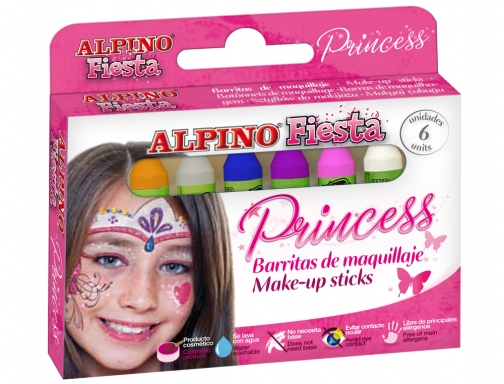 Barra maquillaje Alpino estuche de maquillaje princess 6 colores surtidos DL000112, imagen 2 mini