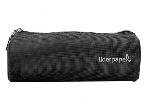 Bolso escolar portatodo Liderpapel cilindrico con 2 cremalleras negro 205x75x75 mm 162654, imagen 3 mini