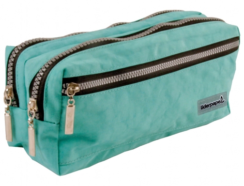 Bolso escolar Liderpapel portatodo rectangular 3 bolsillos celeste 210x80x85 mm 06296 , azul, imagen 2 mini