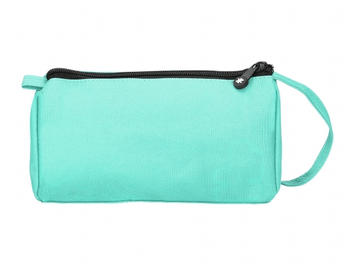 Bolso escolar portatodo Antartik con bolsillo delantero desplegable color menta 110x85x200 mm TK46 , verde menta, imagen 4 mini