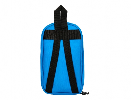 Bolso escolar portatodo Antartik forma de mochila con bolsillo y 4 departamentos TK48 , azul, imagen 4 mini