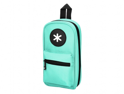 Bolso escolar portatodo Antartik forma de mochila con bolsillo y 4 departamentos TK50 , verde menta, imagen 5 mini